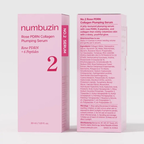 سرم رز کلاژن شماره 2 نامبوزین Numbuzin No.2 Rose Pdrn Collagen حجم 30 میل