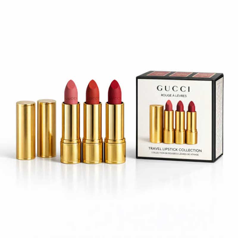 کیت رژ لب 3 عددی گوچی Gucci مدل Travel Lipstick Collection