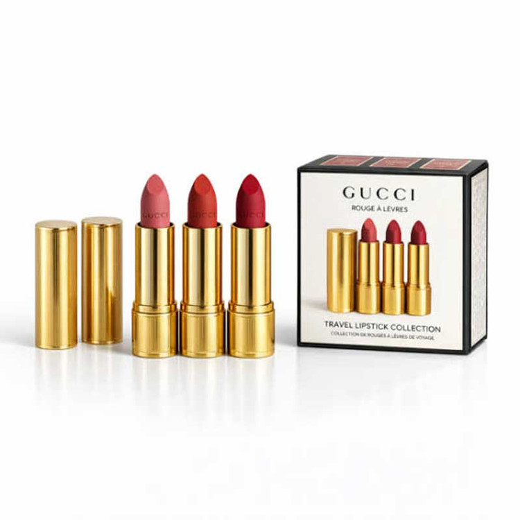 کیت رژ لب 3 عددی گوچی Gucci مدل Travel Lipstick Collection