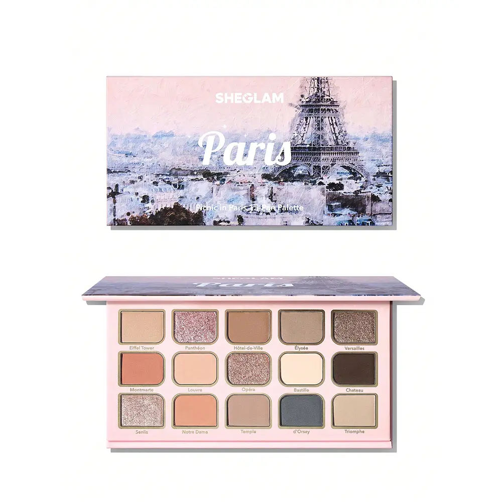 پالت سایه 15 رنگ  shglam مدل Picnic In Paris