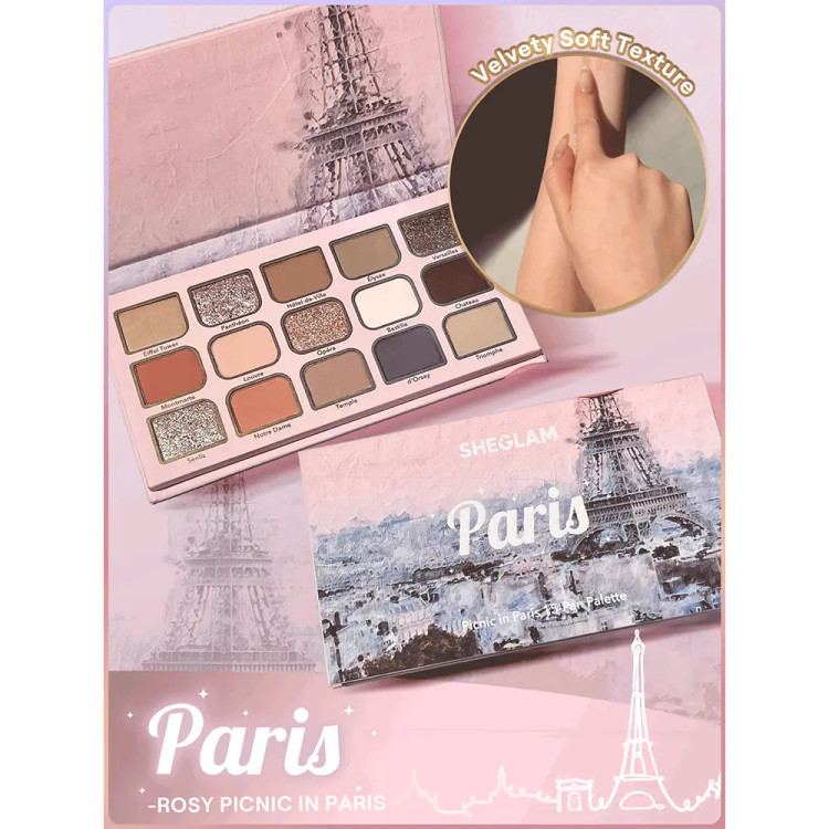 پالت سایه 15 رنگ shglam مدل Picnic In Paris