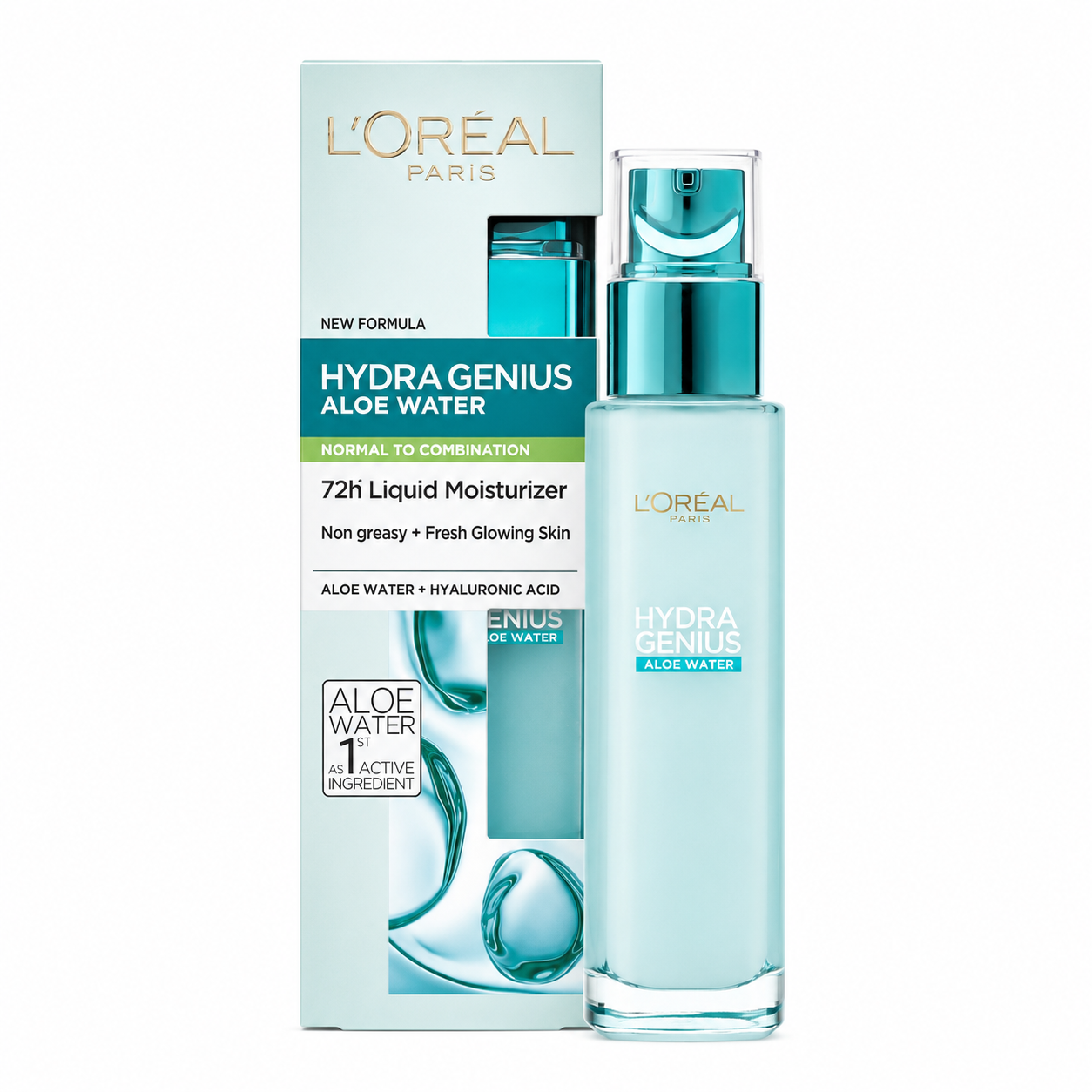 آبرسان لورال هیدرا جنیوس پوست چرب و مختلط (L'Oréal Hydra Genius Aloe Water) | 70 میلی‌لیتر