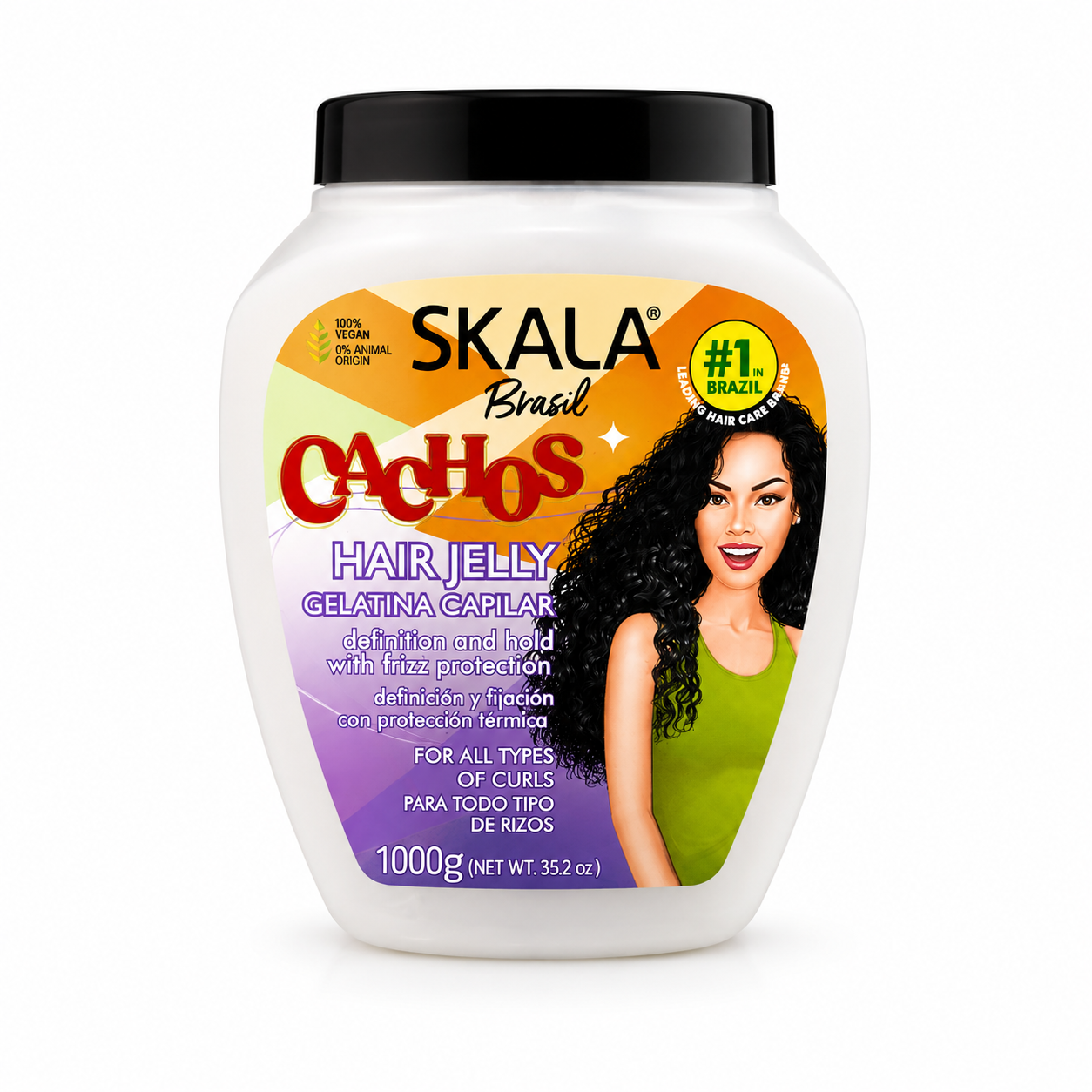 ژل مو اسکالا برزیل مدل Cachos Hair Jelly حجم ۱۰۰۰ گرم | ژل فر کننده و حالت‌دهنده مو