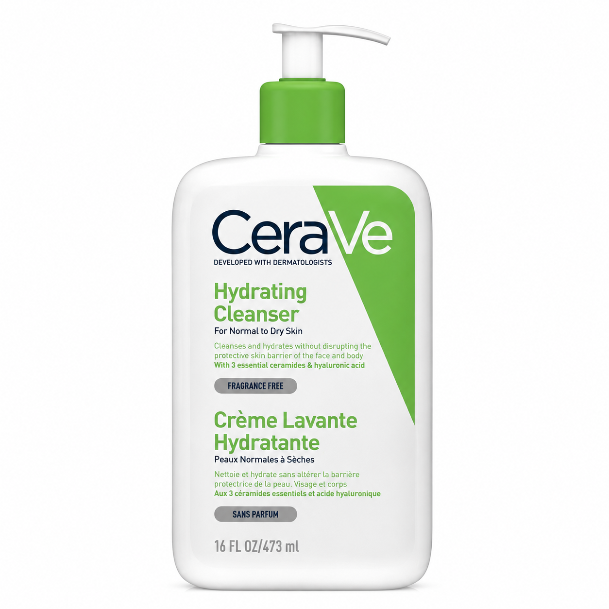 ژل شست‌وشوی صورت سراوی مدل HYDRATING مناسب برای انواع پوست حجم 473 میلی‌لیتر