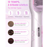 برس بخار شیگلم مدل Hydra Shot Steam Straightening Brush Pro | صافکننده حرفهای مو با فناوری بخار نانو