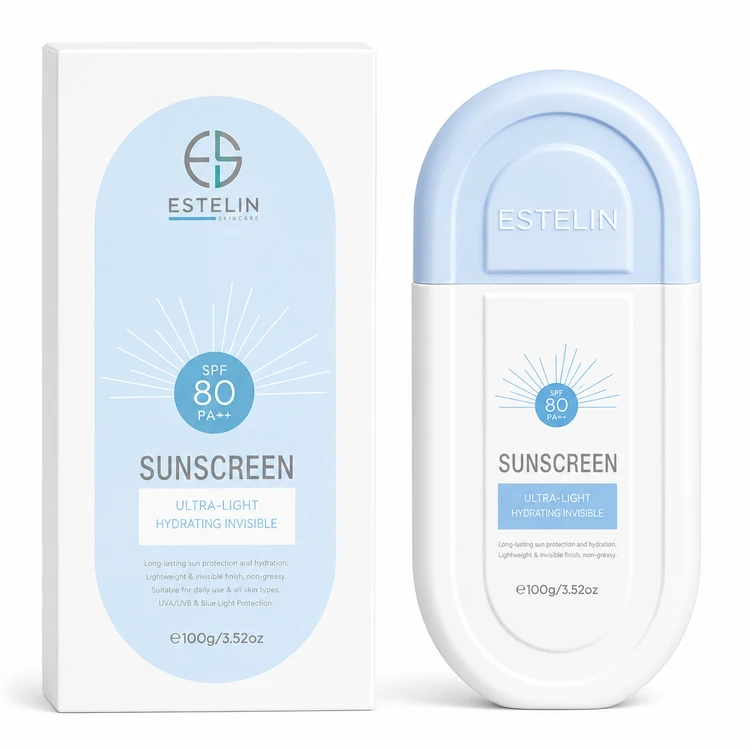 کرم ضد آفتاب بی‌رنگ صورت استیلن 80 SPF مدل ultra محافظ UVA ،UVB و PA+++،مناسب برای انواع پوست‌ وزن 100 گرم